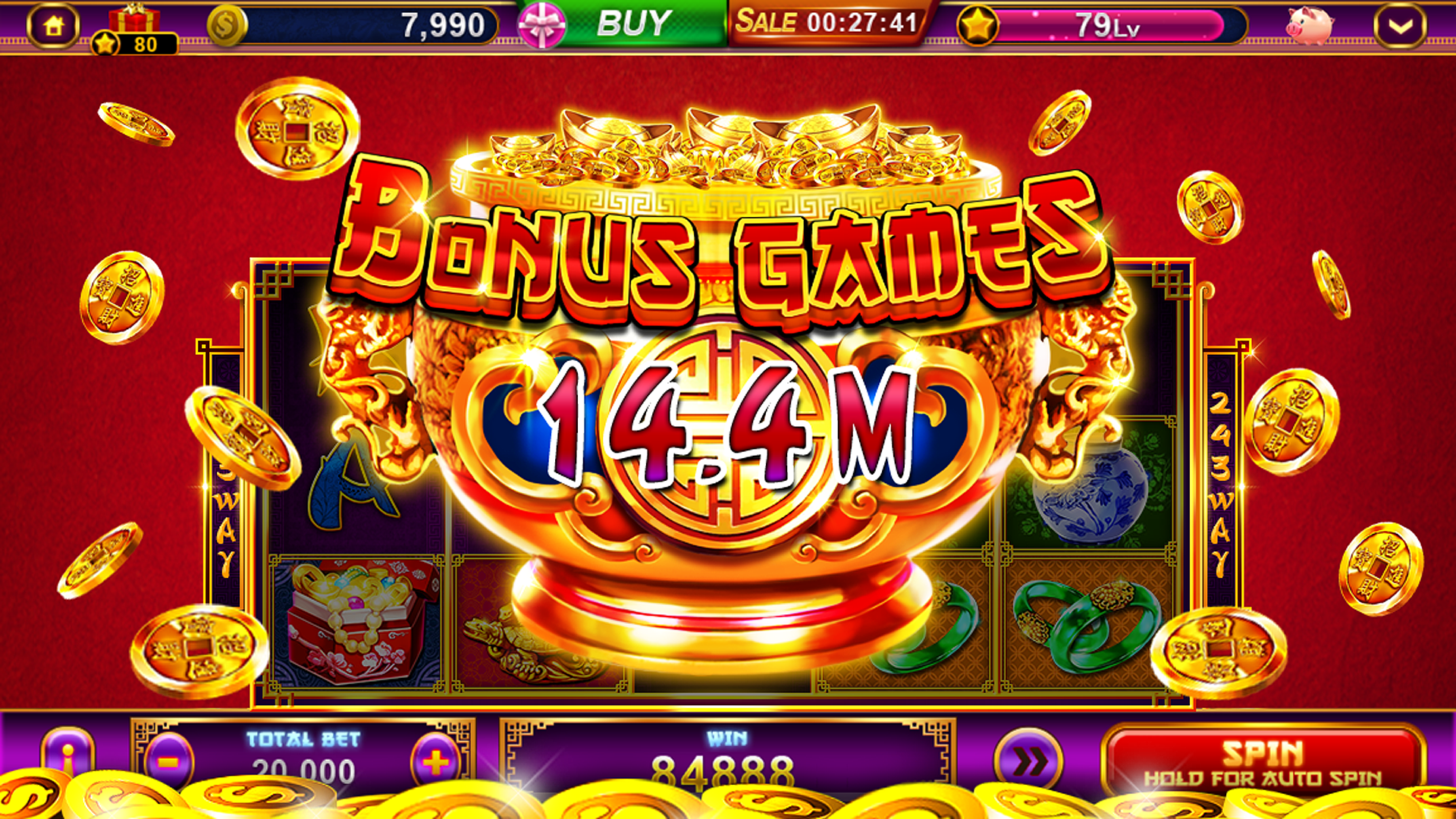 App screenshot showcasing JILI Caishen slot game interface.